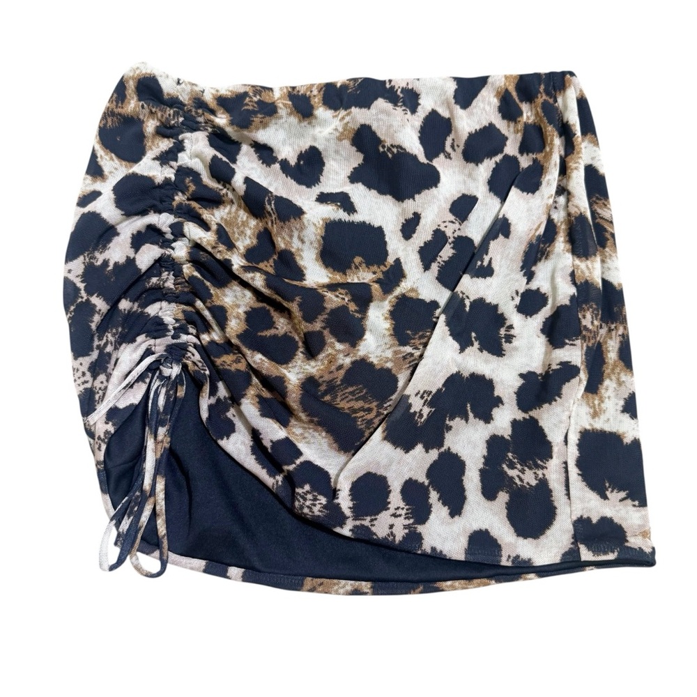 Fashion Nova Mia Leopard Mesh Skirt size L - Picture 2 of 7